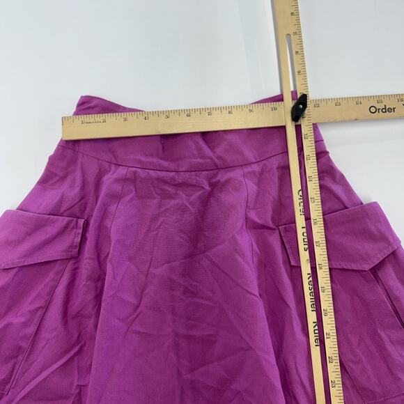 eShakti Skirt Womens 8 Purple‎ Flare A-Line Cargo Pockets Stretch Cotton Spandex - Picture 5 of 6